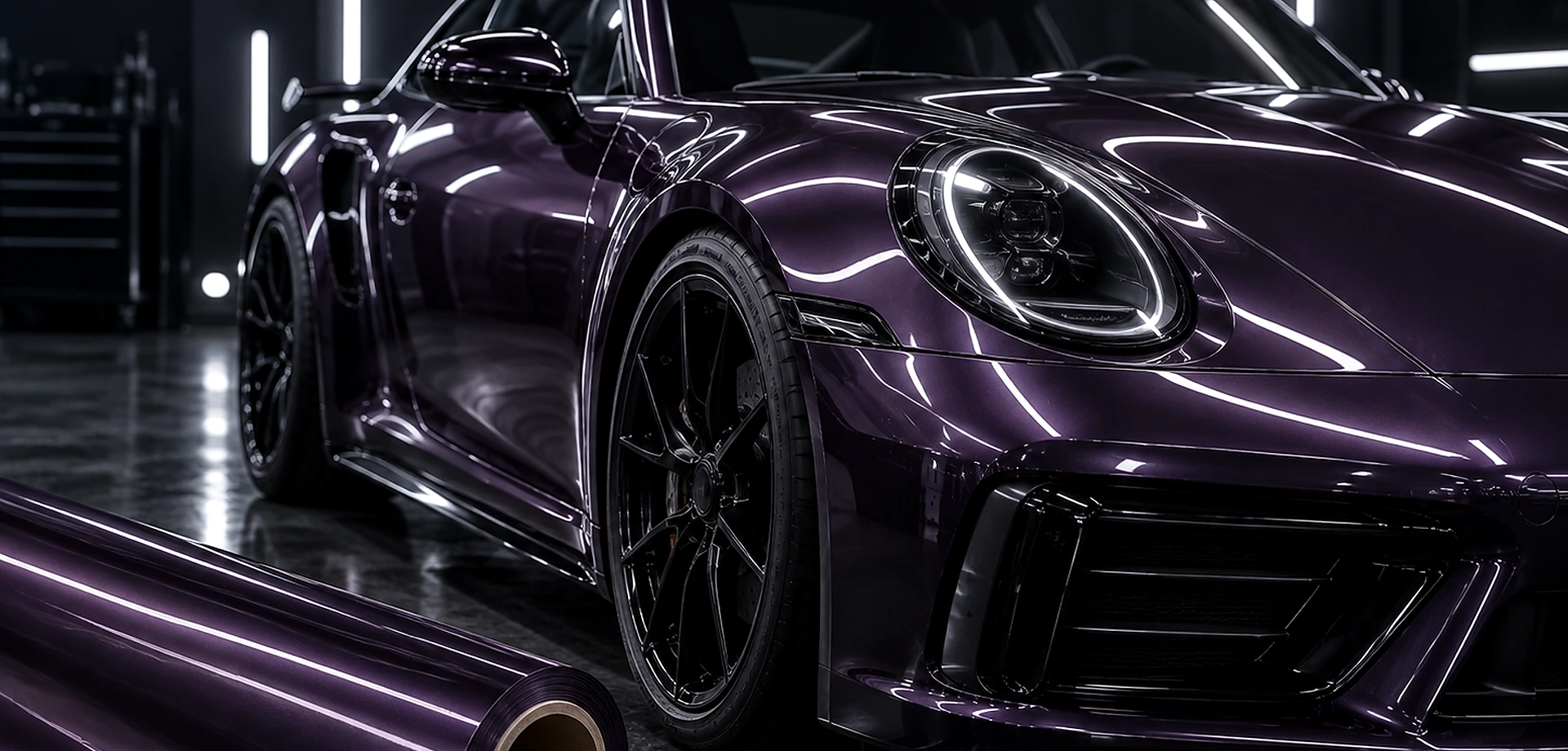 Color PPF on luxury sports car