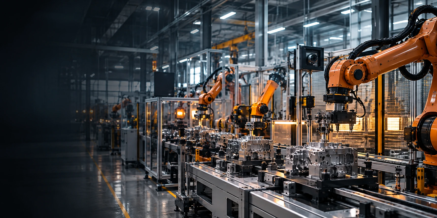 Industrial machinery in modern factory