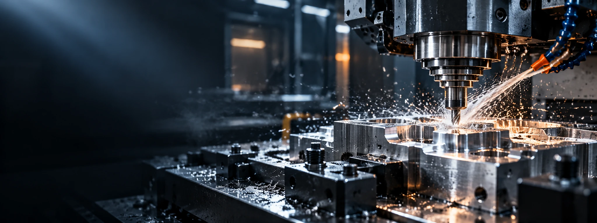 Modern CNC machine in industrial factory