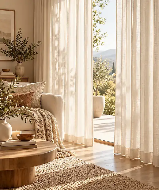 Linen curtains