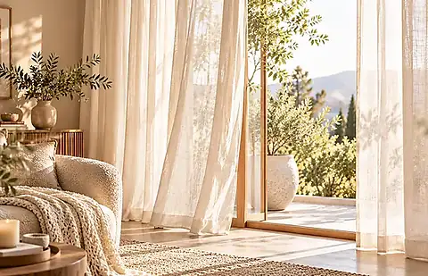 Linen curtains